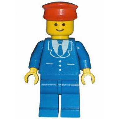 suit with 3 buttons blue - blue legs red hat