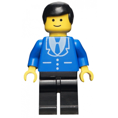 suit with 3 buttons blue - black legs black male hair