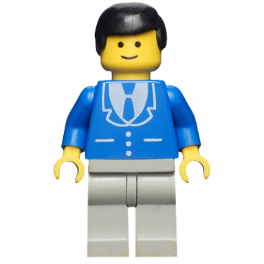 suit with 3 buttons blue - light gray legs black male hair