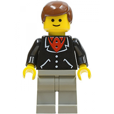 suit with 3 buttons black - light gray legs brown male hair