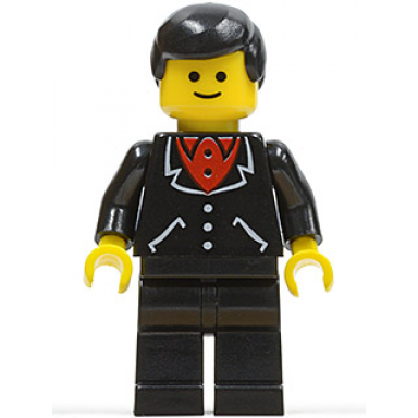 suit with 3 buttons black - black legs black male hair