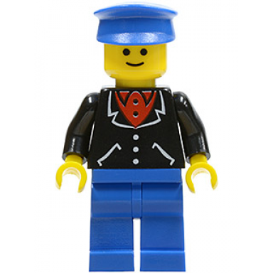 suit with 3 buttons black - blue legs blue hat