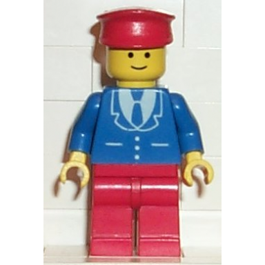 suit with 3 buttons blue - red legs red hat