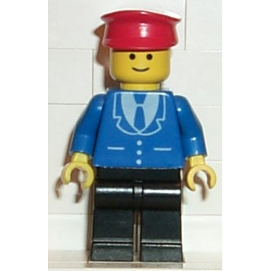 suit with 3 buttons blue - black legs red hat