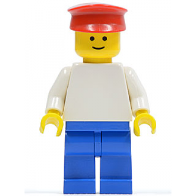 plain white torso with white arms blue legs red hat