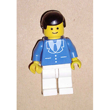 suit with 3 buttons blue - white legs black male hair