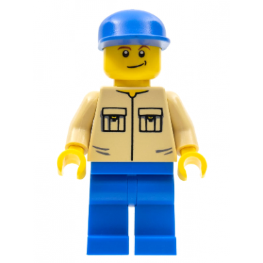 shirt with 2 pockets no collar blue legs blue cap