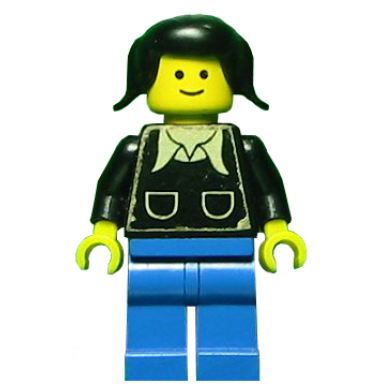 patron - black torso with pockets and collar torso sticker blue legs black pigtails hair