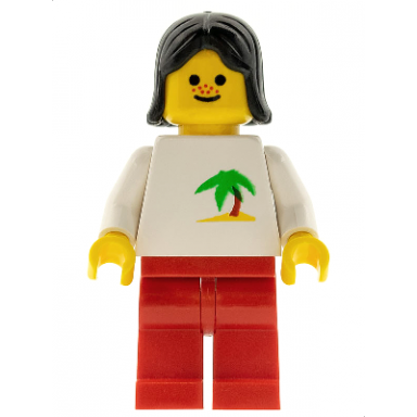 palm tree - red legs black female hair