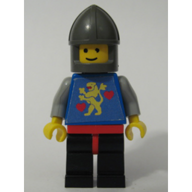 castle guard lion with hearts black legs dark gray chin-guard stickered torso