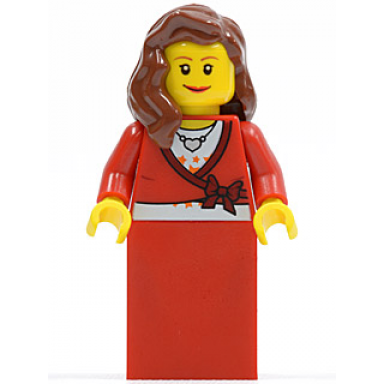 sweater cropped with bow heart necklace red skirt reddish brown female hair over shoulder small eylashes and wide smile