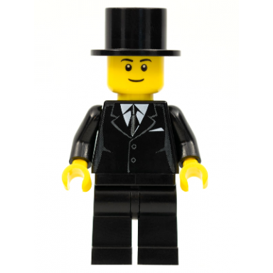 suit black top hat black legs black eyebrows