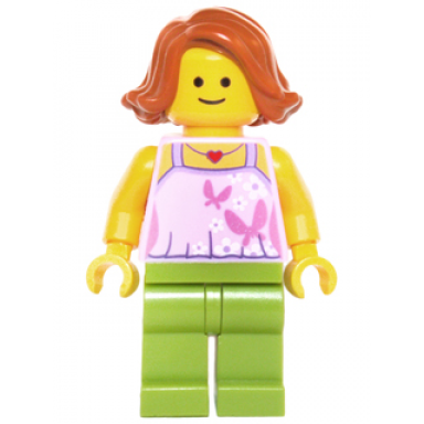 mom bright pink top with butterflies and flowers lime legs