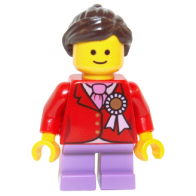 child red jacket with ribbon