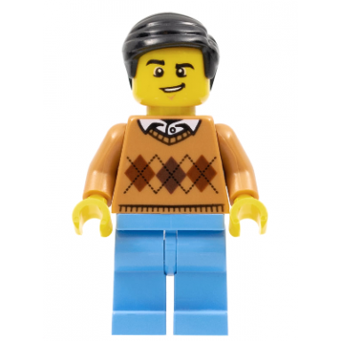 dad - medium nougat argyle sweater medium blue legs black smooth hair