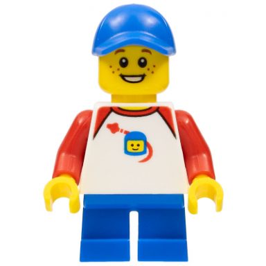 boy - classic space shirt with red sleeves blue short legs blue cap
