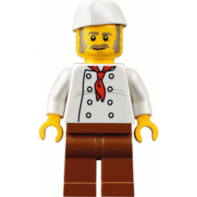 chef moustache dark tan and gray sideburns stubble wrinkles on shirt