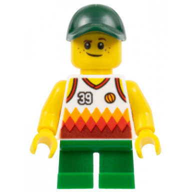 boy jersey with 39 green short legs dark green cap