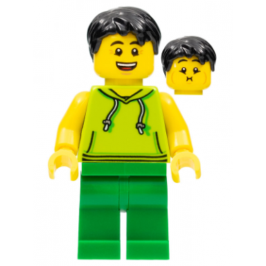ludo green - male lime hoodie green legs black hair