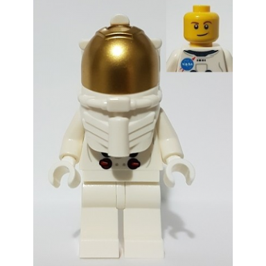 nasa apollo 11 astronaut - male with white torso with nasa logo and lopsided smile