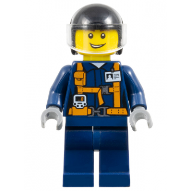 helicopter pilot - dark blue suit with harness
