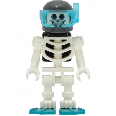 skeleton - diver black air tanks dark turquoise flippers dark bluish gray helmet