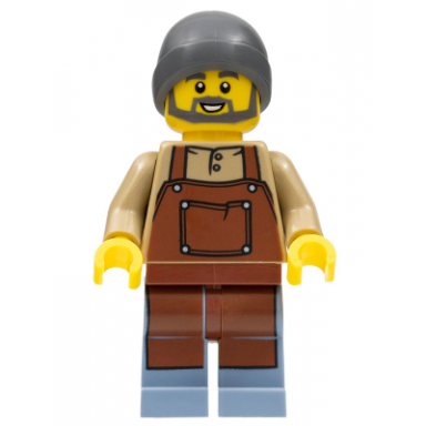 barista - male reddish brown apron dark bluish gray beanie
