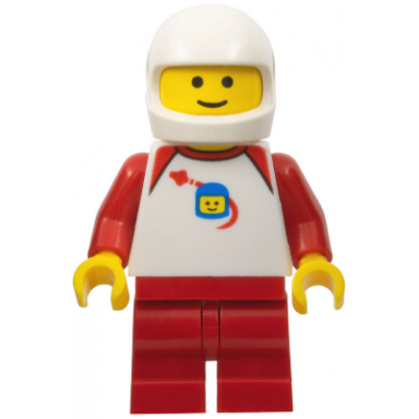child - classic space shirt with red sleeves red medium legs white helmet