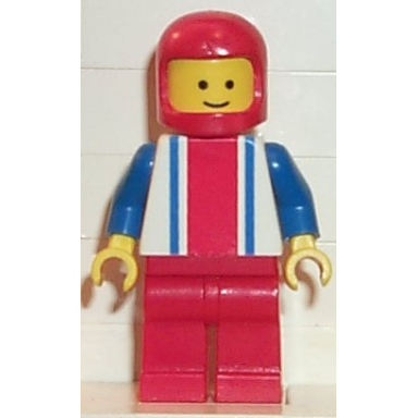 vertical lines red blue - blue arms - red legs red classic helmet