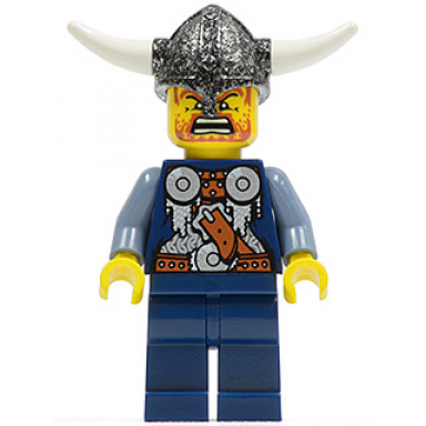viking blue chess pawn - horns glued to helmet