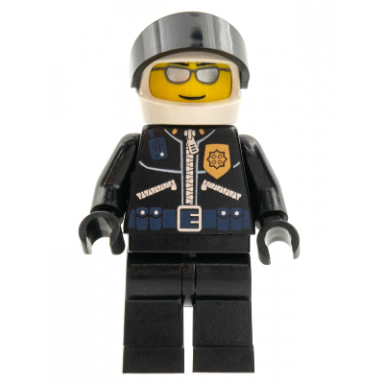 police - world city helicopter pilot black jacket with zipper and badge