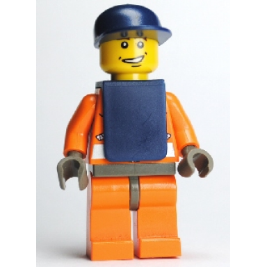 coast guard world city orange jacket with zipper dark blue cap dark blue vest