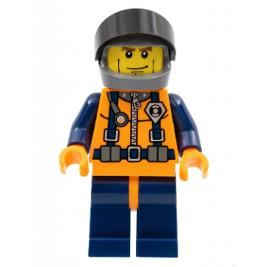 coast guard world city - orange torso with straps dark bluish gray helmet black visor