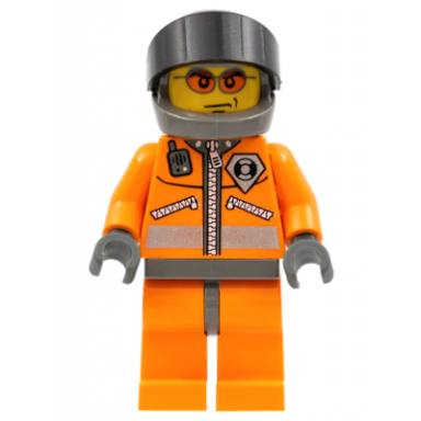 coast guard world city - orange jacket with zipper orange sunglasses dark bluish gray helmet dark bluish gray hands