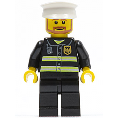 fire - reflective stripes black legs white hat
