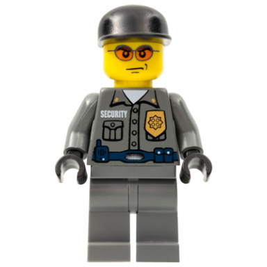 police - security guard dark bluish gray legs black cap