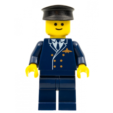 airport - pilot dark blue legs dark blue top black hat