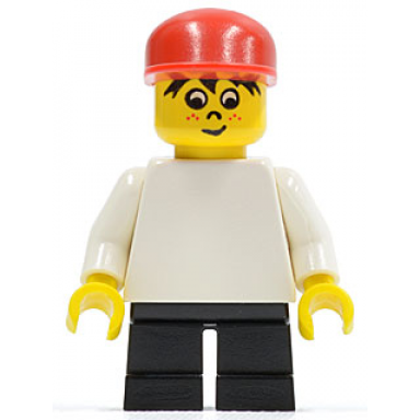 timmy - black short legs plain white torso red cap