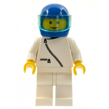 jacket with zipper - white white legs blue helmet trans-light blue visor