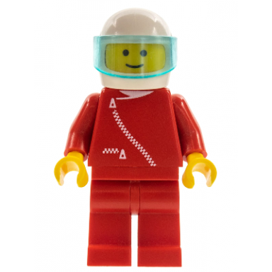 jacket with zipper - red red legs white helmet trans-light blue visor