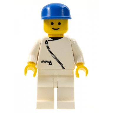 jacket with zipper - white white legs blue cap