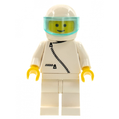 jacket with zipper - white white legs white helmet trans-light blue visor