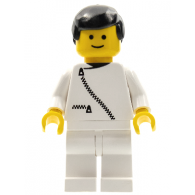 jacket with zipper - white white legs black male hair