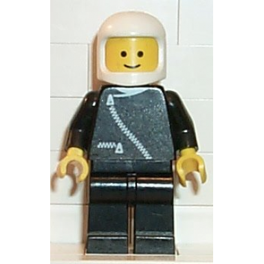 jacket with zipper - black black legs white classic helmet
