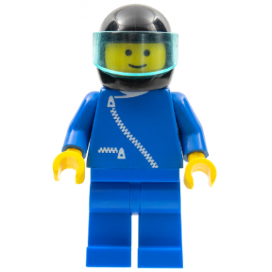 jacket with zipper - blue blue legs black helmet trans-light blue visor