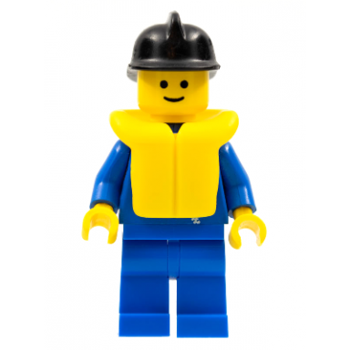 jacket with zipper - blue blue legs black fire helmet life jacket