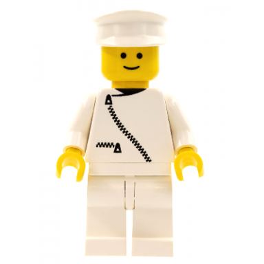 ambulance driver white cap white jacket with zipper white legs