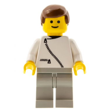 jacket with zipper - white light gray legs brown male hair
