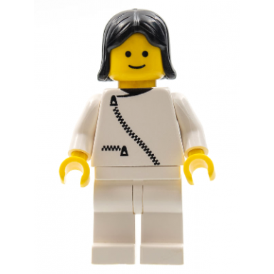 jacket with zipper - white white legs black female hair