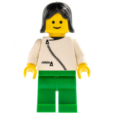 jacket with zipper - white green legs black female hair